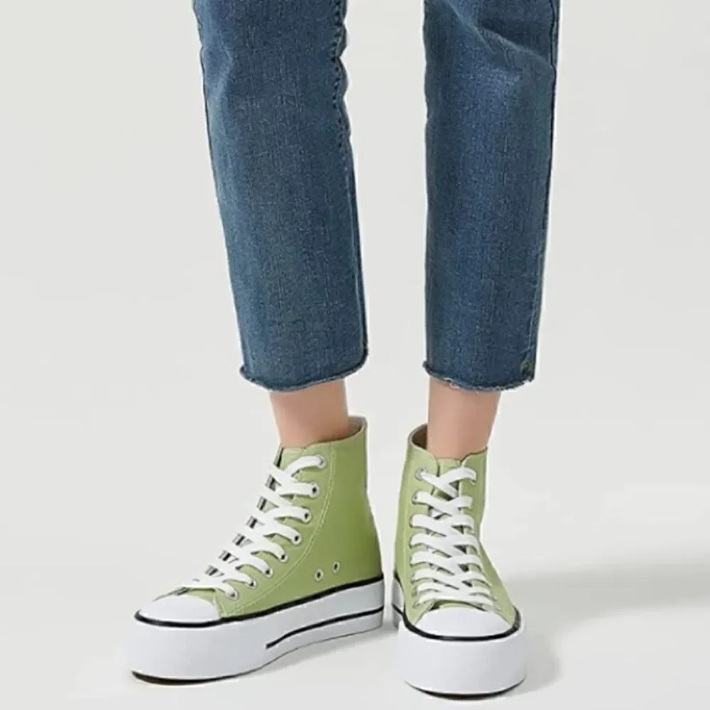 Platform Canvas High Top Sneakers